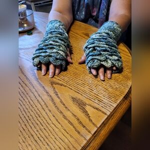 Handmade Crochet fingerless gloves.